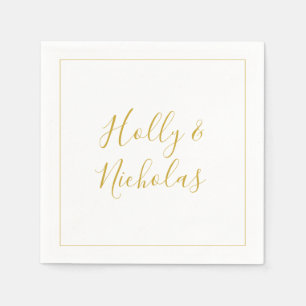 Enkel Elegant - jul Vita Bröllop Napkins Pappersservett