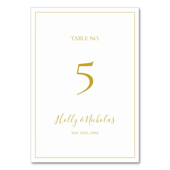 Enkel Elegant - jul | Vitt Bordsnummer (Framsidan)