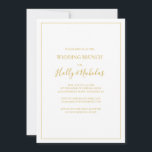Enkel Elegant - jul | White Bröllop Brunch Inbjudningar<br><div class="desc">Denna enkla elegant jul | vit bröllop brunch är perfekt för din minimalistiska moderna vinterbrunch. Den klassiska lyxbilden guld tillsammans med den traditionella vita bakgrunden, som alla gränsar till ett minimalt ram, är säker på att den helgdag du är tittar för blir fullständig. Du kan anpassa med egna foton eller...</div>
