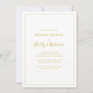 Enkel Elegant - jul White Bröllop Brunch Inbjudningar