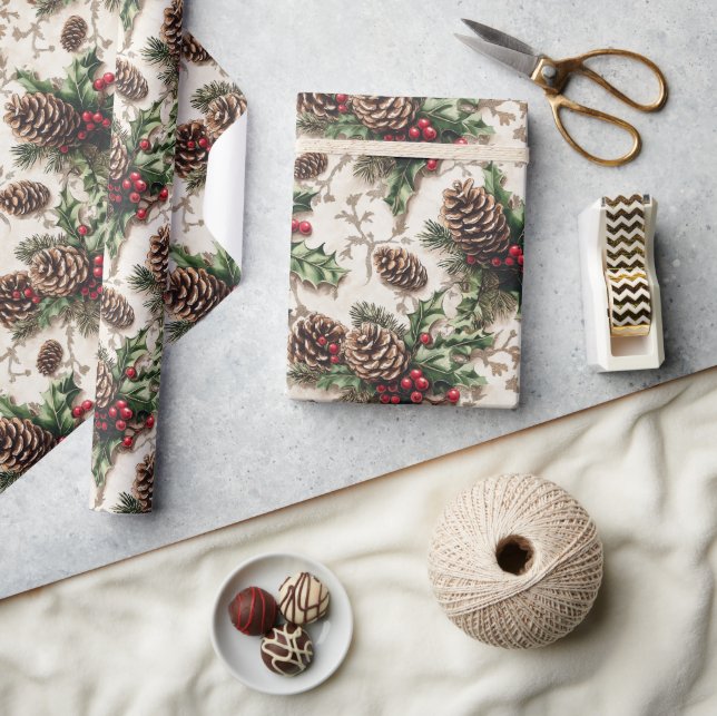 Enkel Elegant Julafton Gift Wrap-Trendig Presentpapper (Hantverk)