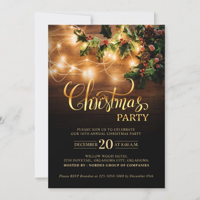 Enkel Elegant - Julfest för julafton för företag Inbjudningar (Framsida)
