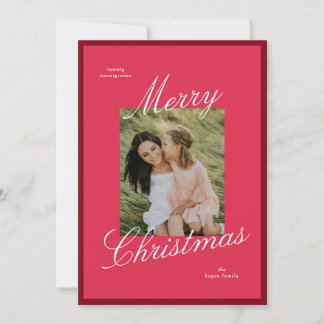 Enkel elegant julfotografiram med snygg typsnitt julkort