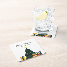 Enkel Elegant, Julgran Gift-ruta Underlägg Papper Kvadrat