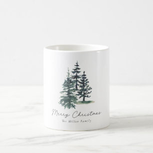 Enkel Elegant Julgran Gräs träd Kaffemugg