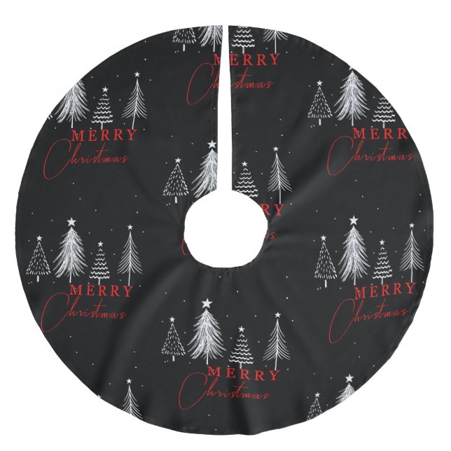 Enkel Elegant Julgran | Svart Julgransmatta Borstad Polyester (Framsidan)