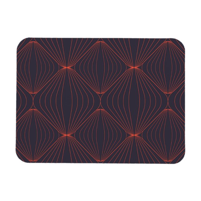 Enkel, elegant Julinspirerad mönster Magnet (Horisontell)