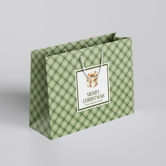 Enkel Elegant Julklappspåse Beige och Elfenben (Simple Elegant Christmas Gift Bag Beige and Ivory)