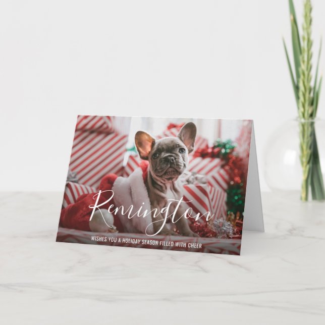 Enkel Elegant - julljul för jolfoto med foto Helgkort (Framsida)