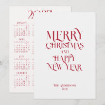 Enkel Elegant Kalligrafi Jul 2027 Kalender