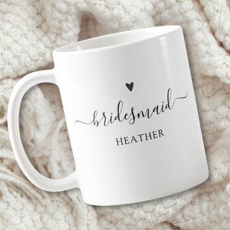 Enkel Elegant Kalligrafi Skrift Brudtjänst Kaffemugg