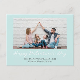 Enkel Elegant Kärlek Alla hjärtans dag Familjefoto Helg Vykort