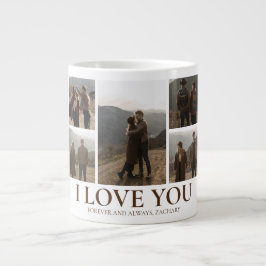 Enkel Elegant Kärlek Alla hjärtans dag par 5 foto Jumbo Mugg