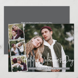 Enkel Elegant Kärlek valentins dag 4 foto Julkort