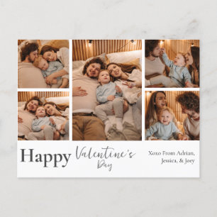 Enkel Elegant Kärlek valentins dag 5 foto Helg Vykort