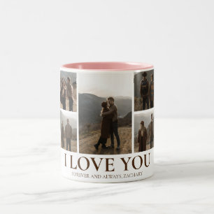 Enkel Elegant Kärlek valentins dag 5 foto Två-Tonad Mugg