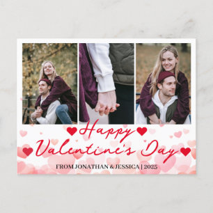 Enkel Elegant Kärlek valentins dag Ett par foto Helg Vykort