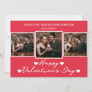 Enkel Elegant Kärlek valentins dag Ett par foto Julkort