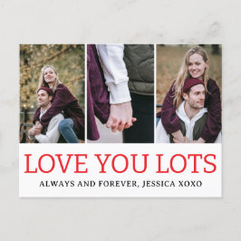 Enkel Elegant Kärlek valentins dag par 3 foto Helg Vykort