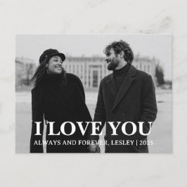 Enkel Elegant Kärlek valentins dag par 3 foto Helg Vykort