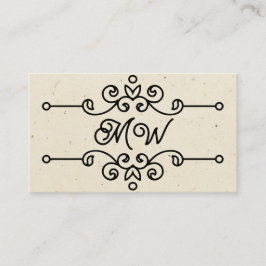 Enkel Elegant, klassad som blomsterande monogram-V Visitkort