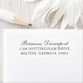 Enkel Elegant, klassisk Grått-text Returadress Etikett