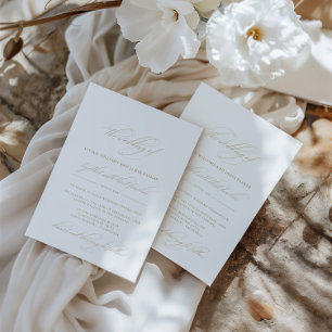 Enkel Elegant Klassisk kalligrafi Bröllop Inbjudningar