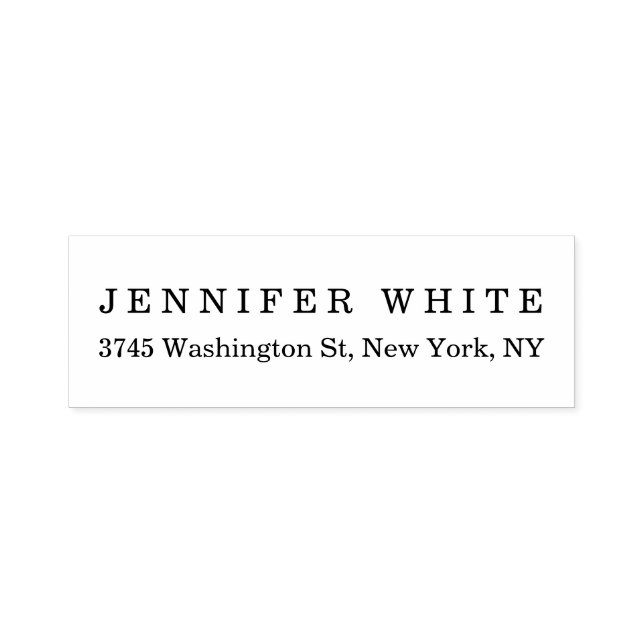 Enkel Elegant Klassisk Svart Vit Minimalistisk Självfärgande Stämpel (Design)