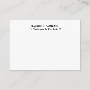 Enkel Elegant Klassisk Svart Vit Minimalistisk Tilläggskort