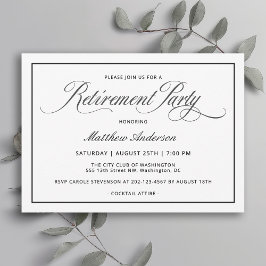 Enkel Elegant Klassisk Vita Pension Party Inbjudningar
