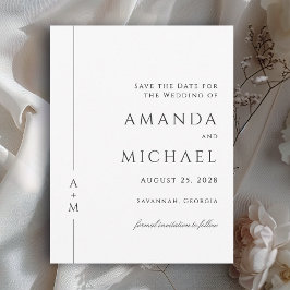 Enkel Elegant - klassiskt monogram Spara datum Datumet