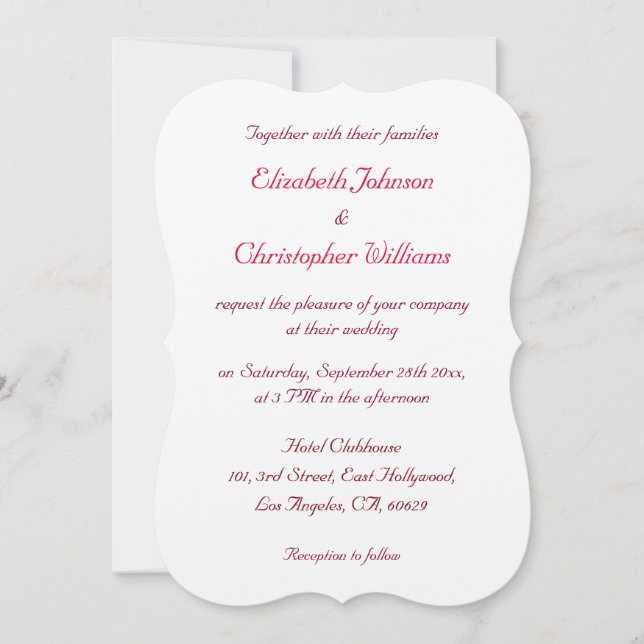 Enkel Elegant Kraft Bröllopsinbjudan Inbjudningar (Framsida)