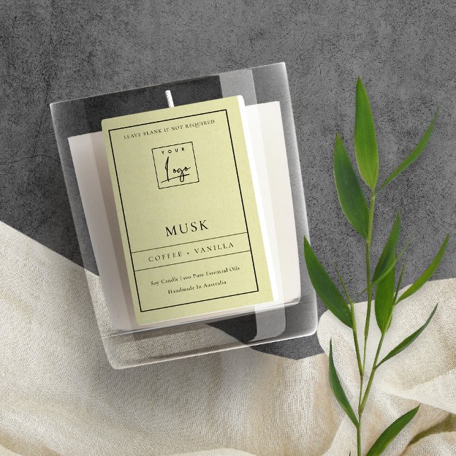 ENKEL ELEGANT KRAFT MODERN LOGOTYP GRÄNS CANDLE MAT ETIKETT (Skapare uppladdad)