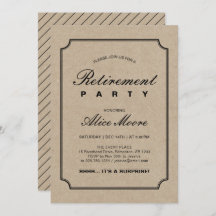 Enkel Elegant Kraft | Överraskande Pension Party