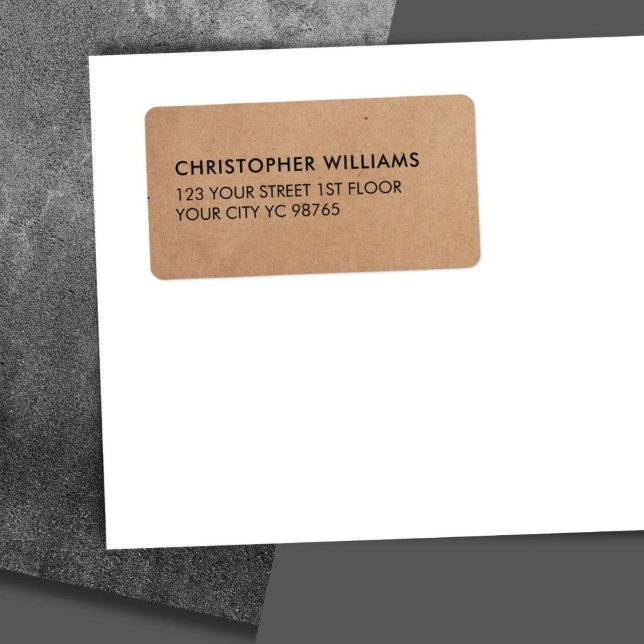 Enkel Elegant Kraft Papper Business Adressetikett (Skapare uppladdad)