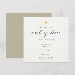 ENKEL ELEGANT KRAFT TYPOGRAPHY maid of honor Inbjudningar