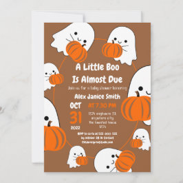 Enkel Elegant Kuslig Spöke, Halloween Baby Shower Inbjudningar