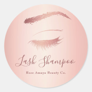Enkel Elegant Lash Shampoo Ro Guld Runt Klistermärke