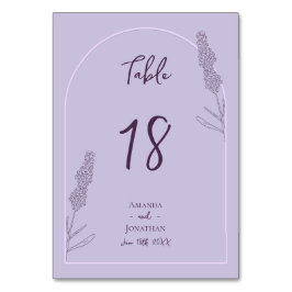 Enkel Elegant Lavender Blooms Bröllop Bordsnummer