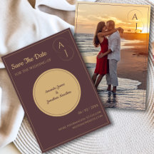 Enkel Elegant, liktydigt med Guld-foto Spara datum