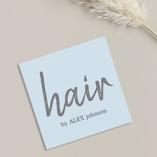 Enkel Elegant Ljusblå Grått Hair Stylist Fyrkantigt Visitkort