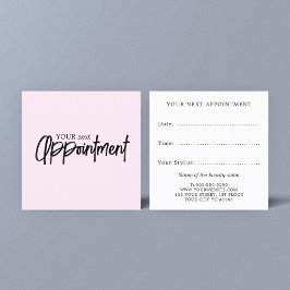Enkel Elegant Ljusrosa Skönhetssalong Tidsbeställning Kort