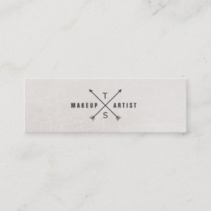 Enkel Elegant Makeup Artist Black and White Mini Visitkort