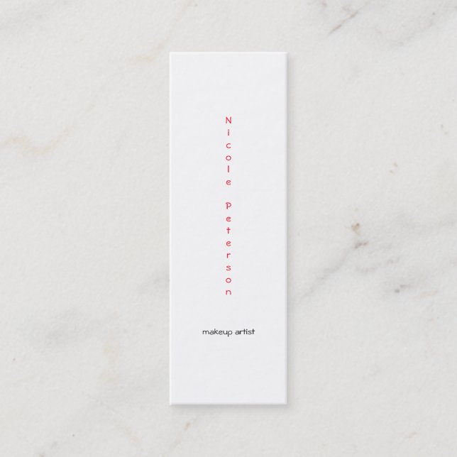 Enkel elegant Makeupkonstnär Mini Visitkort (Framsida)