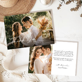 Enkel Elegant med Photo Bröllop Tack Kort