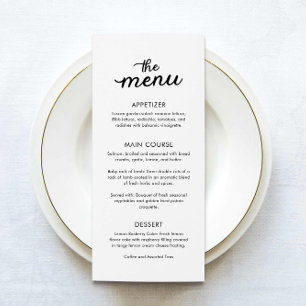 Enkel Elegant Middag Bröllop Meny