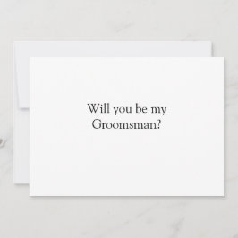 Enkel elegant minimal blir du min Groomsman Inbjudningar