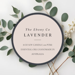 Enkel Elegant Minimal Dusky Blush Ljus Label Runt Klistermärke