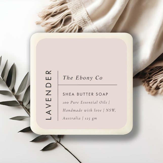 Enkel Elegant Minimal Dusky Blush Tvål Etikett (Skapare uppladdad)