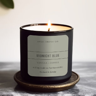 ENKEL ELEGANT MINIMAL MODERN DUSKY GRÅTT GRÖNT FYRKANTIGT KLISTERMÄRKE